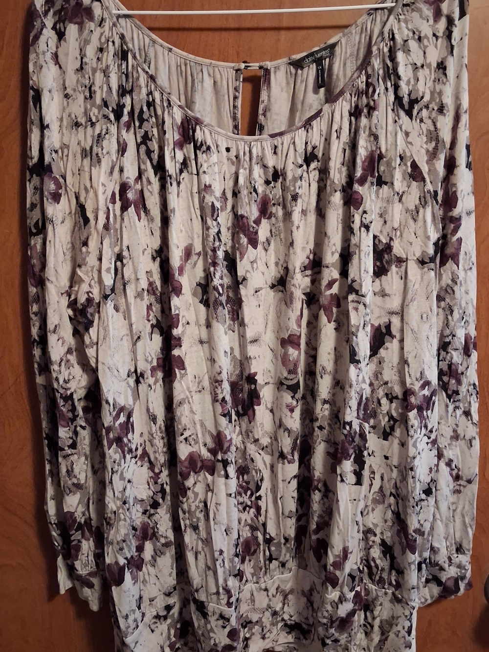 Ladies Floral Cream and Purple Skirt - Unknown Brand